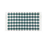 WohnDirect Tapis de Cuisine à Carreaux 50 x 100 cm Petrol - Lavable en Machine pour l'Entrée, le Salon - 100% Coton avec Franges Ludiques