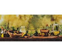 WohnDirect Tapis d'intérieur Fonctionnel jusqu'à 10 m de Long - Tapis de Cuisine résistant, antidérapant et Facile à Nettoyer - Tapis de Bain - Tapis de Passage - Olives - 50x200cm