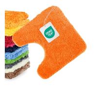WohnDirect Tapis WC Contour 45 x 45 cm, antidérapant, Absorbant, Lavable, Microfibre Douce, Compatible Chauffage au Sol, découpe en U pour Toilettes, Coloris Orange