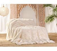 Wohnen & Accessoires GmbH & Co. KG Couverture de luxe en fourrure synthétique de lapin crème blanc - 5 tailles - 150 x 200 cm à XXL - Fausse fourrure (couverture en fourrure 240 x 260 cm)