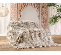 Wohnen & Accessoires XXL Couverture en Fausse Fourrure de léopard des neiges 220x240cm et Autres Tailles (Couverture en Fourrure 170x220cm)