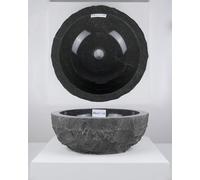 Wohnfreuden Lavabo rond en marbre de 40 cm en anthracite - Avec choix unique