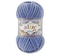 Wohnkult 100 g de laine Alize Velluto dans 30 choix (374 | Denim)