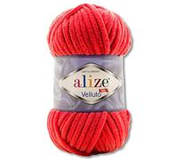 100 g de laine Alize Velluto en 30 au choix (56 | Rouge)