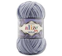 Wohnkult 100 g de laine Alize Velluto parmi 30 choix (87 | Gris foncé)