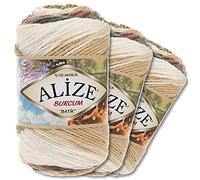 Wohnkult Alize 3 x 100 g Burcum Batik Premium Laine 100% Acryl 29 Couleurs Dégradé Accents (1893)