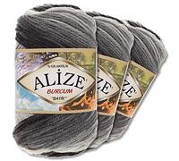 Wohnkult Alize 3 x 100 g Burcum Batik Premium Laine 100% Acryl 29 Couleurs Dégradé Accents (1900)