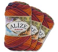 Wohnkult Alize 3 x 100g Burcum Batik laine Premium 100% acrylique 29 couleurs dégradé de couleurs accents (4827)