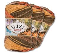 Wohnkult Alize 3 x 100g Burcum Batik laine Premium 100% acrylique 29 couleurs dégradé de couleurs accents (6060)