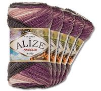 Wohnkult Alize 5 x 100 g Burcum Batik Premium Laine 100% Acrylique | 29 Couleurs Dégradé Accents Accessoire Crochet Tricot Vêtements (1986)