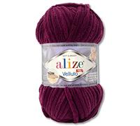 Wohnkult Alize Velluto Fil à tricoter chenille 100 g en 31 couleurs différentes (111 | Prune)