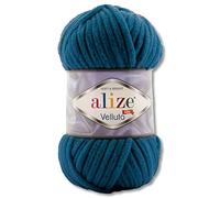 Wohnkult Alize Velluto Laine 100 g en 30 choix (646 - Bleu pétrole)