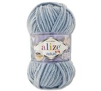 Wohnkult Alize Velluto Pelote de laine de 100 g en 30 choix (428, gris moyen)