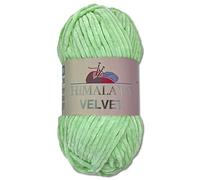 Wohnkult Himalaya 90007 - Laine Velvet Dolphin - 100 g - 40 couleurs au choix - Fil chenille à tricoter - Pelucheux et brillant - Pour accessoires, vêtements et couvertures - Menthe