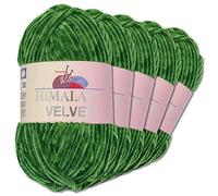 Wohnkult Himalaya - 90060 - Lot de 5 pelotes de laine à tricoter - 100 g - 40 couleurs au choix - Veloutées, pelucheuses et brillantes - Pour accessoires, vêtements et couvertures - Vert