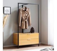 WOHNLING Armoire de Couloir Décor Chêne 152x85x44 cm Armoire Chaussures Vestes