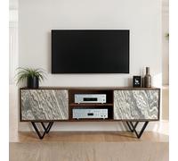 WOHNLING Armoire TV 150 cm Lowboard bois massif Commode TV Armoire TV