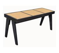 WOHNLING Banc 120x38x48 cm Bois Massif Acacia Rotin Noir