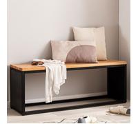 WOHNLING Banc en Aspect Pierre 120 cm Bois Massif Banc Banquette Couloir Noir
