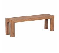 WOHNLING Banc Mumbai 140x35x45 cm Bois Massif Acacia Naturel | banc de table au style campagne 4 pieds, banc en bois pour table à manger et entrée, pièce unique, banc de cuisine massif