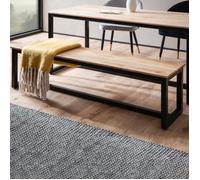 WOHNLING Banc Salle à Manger Cuisine 160 cm Bois d’Acacia Métal Style Industriel