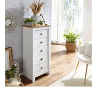 WOHNLING blanc / chêne 53x114x39 cm commode buffet tiroir commode