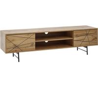 WOHNLING Buffet bas en boisReproduction chêne 160x45x40 cm Commode TV avec deux portes, armoire TV design haute, table TV armoire TV moderne, commode TV salon