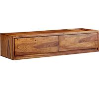 WOHNLING Buffet suspendu en bois massif de Sheesham 108x25x34 cm Armoire TV Marron, Table TV design avec espace de rangement, Armoire TV murale Moderne, Commode TV Commode TV à suspendre