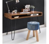 WOHNLING Bureau Bagli 110x60x76 cm Bois Massif Sheesham Marron
