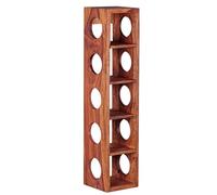 WOHNLING Casier à Vin Mumbai 15x15x70 cm Bois Massif Sheesham, 5 Bouteilles