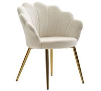 WOHNLING chaise de salle à manger tulipe velours blanc chaise de cuisine rembourrée chaise coquille