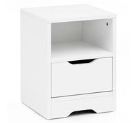 WOHNLING Chevet 31x31x43 cm Blanc Mat, Tiroir Compartiment