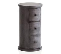 WOHNLING Commode 34x34x65 cm Bois Massif Manguier Noire avec 4 Tiroirs