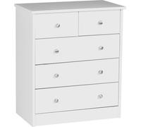 Wohnling Commode Blanc 60 x 70 x 35 cm Sideboard Buffet avec 5 tiroirs ; WL1.339