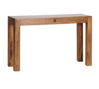 WOHNLING Console 120x40x70 cm Bois Massif Sheesham avec Tiroir