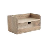 WOHNLING Console de Chevet Murale 45x30cm Acacia Massif Marron - Table de Chevet avec tiroir - Table de Chevet Flottante pour lit boxspring - Chevet Suspendu Fait Main