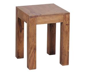 WOHNLING côté Plein-Bois Sheesham 35 x 35 cm Conception de Table de Salon Table Basse de Style campagnard Brun foncé