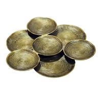 WOHNLING Coupe décorative Or Aluminium 44cm Ronde - Décoration sur Pied Design Corbeille à Fruits Métal - Plateau à Bijoux Déco de Table - Assiette décorative Accessoire de Maison - Bol à Bijoux Déco