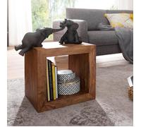 WOHNLING debout étagères en bois massif Sheesham 44cm high cube étagère design style campagnard de table produit naturel étagère en