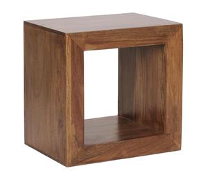 WOHNLING Debout étagères en Bois Massif Sheesham 44cm High Cube étagère Design Style campagnard de Table Produit Naturel étagère en Bois