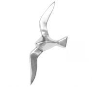 WOHNLING Déco Murale Mouette 13x3x30 cm Aluminium Poli, Maritime | décoration murale oiseau en métal, figurine décorative petite pour salle de bain et entrée, sculpture murale artisanal