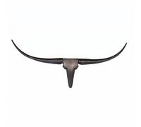 WOHNLING Déco Murale Tête de Taureau 100x6x40 cm Alu Bronze, Bois de Cerf