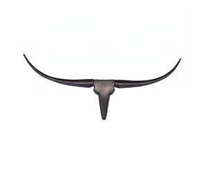 WOHNLING Déco Murale Tête de Taureau 100x6x40 cm Alu Bronze, Bois de Cerf