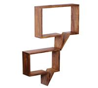 WOHNLING Ensemble de 2 étagères murales en Bois de Palissandre Bois étagères Style campagnard Solide Hängeregal Bois véritable Wandboard Produit Naturel