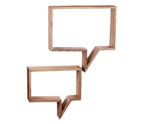 WOHNLING Ensemble de 2 étagères murales en Bois Massif Acacia Style Cottage étagère en Bois Hängeregal Bois véritable Wandboard Produit Naturel