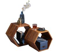 WOHNLING Ensemble Table d'appoint de, Table Design KASA Sheesham en Bois Massif | Ensemble de Table Basse Solide | Table gigogne Design Salon | Petite Table Basse en Bois | Table de Rangement