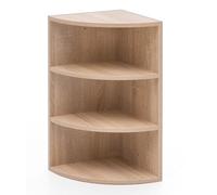 Etagère d'angle murale 30x30x60 cm décor chêne