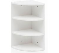 WOHNLING Étagère d'angle Blanc 30 x 60 x 30 cm WL5.843 Étagère murale d'angle Étagère suspendue, Étagère murale haute en bois, Étagère murale suspendue, Étagère décorative design à façade arrondie, Bi