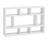 WOHNLING Étagère Mur. 75x16x51 cm Blanche, Étagère Suspendue 9 Casiers