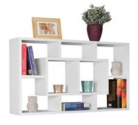 WOHNLING étagère Murale Alex Blanc 85 x 47,5 x 16 cm étagère Suspendue en Bois MDF Moderne | Design Conseil Flottant | étagère en Bois Ouvert aux Pistes